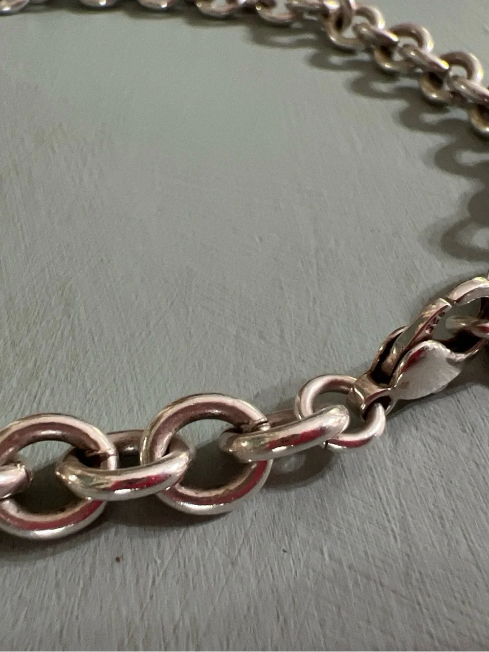Tiffany & Co. Sterling Silver Round Tag Link Necklace - Picture 3 of 5